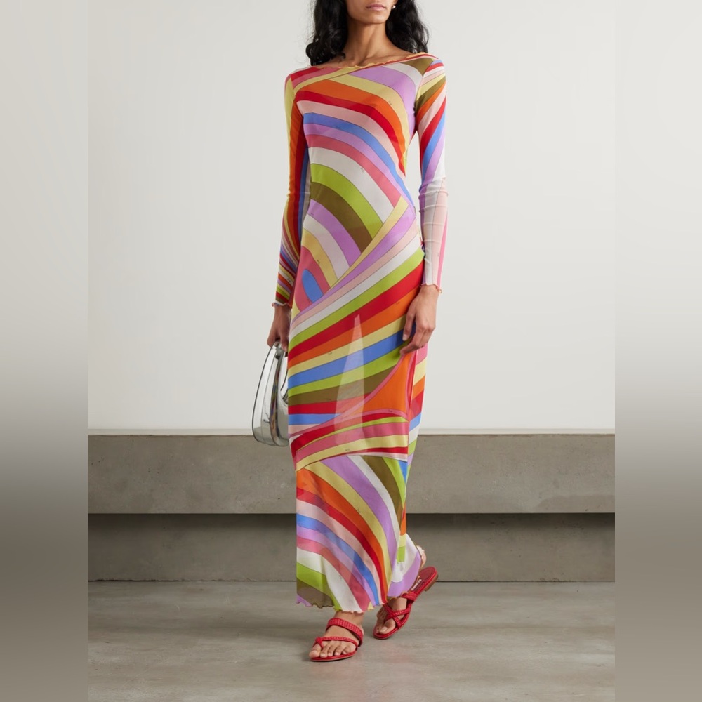 Pucci Iride Tulle Maxi Dress